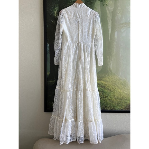 Vintage 1970s Gunne Sax Wedding Dress 70s boho maxi Romantic Renaissance Bridal - Picture 11 of 15